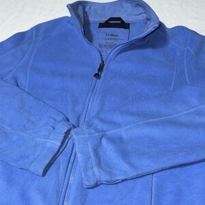 L.L. Bean Sweater Fleece Full-Zip Jacket Women's Large Lake Blue‎ Hiking Outdoor